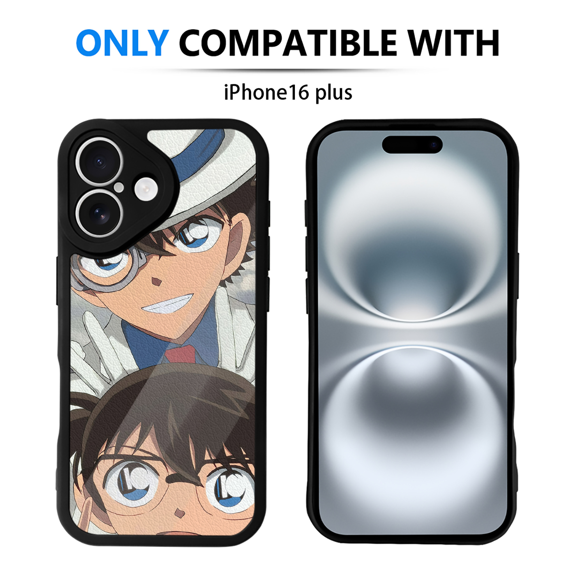 （画像用） 名探偵コナン Detective Conan 【iPhone 16シリーズ対応】シリコンスマホケース（レザー調） 材質：シリコン